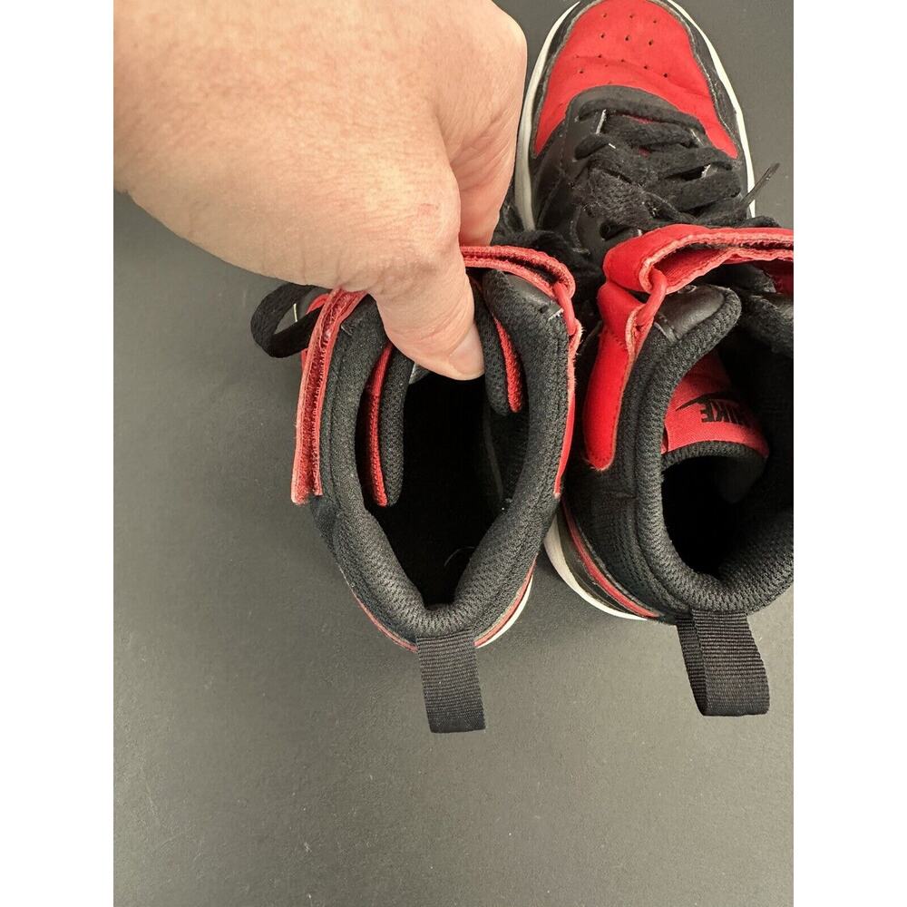 Nike Court Borough Mid Youth 5 Red Black Basketball Shoes Sneakers - Picture 6 of 9
